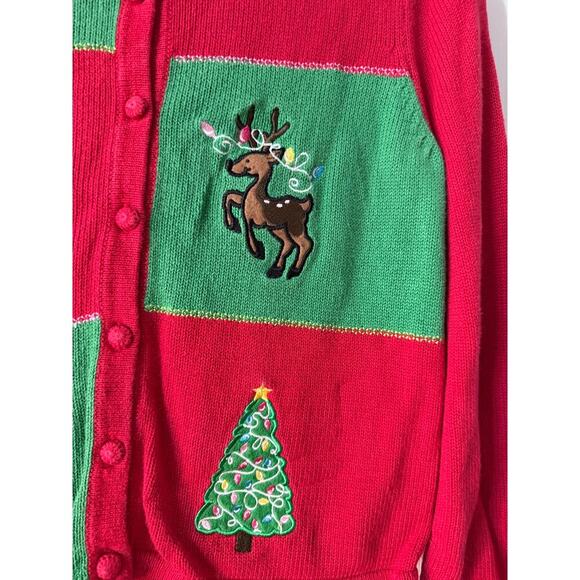J khaki Y2K Girls Christmas Sweater Size L - Picture 4 of 5